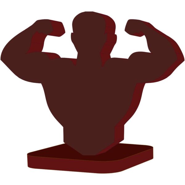 Farsi Crafts Flex Power Pose Wooden Sculpture – Unique Bodybuilder Showpiece for Gym Enthusiasts | Ideal Gift for Fitness Lovers & Perfect Decor for Home, Office, or Display Shelf (Dark Brown)