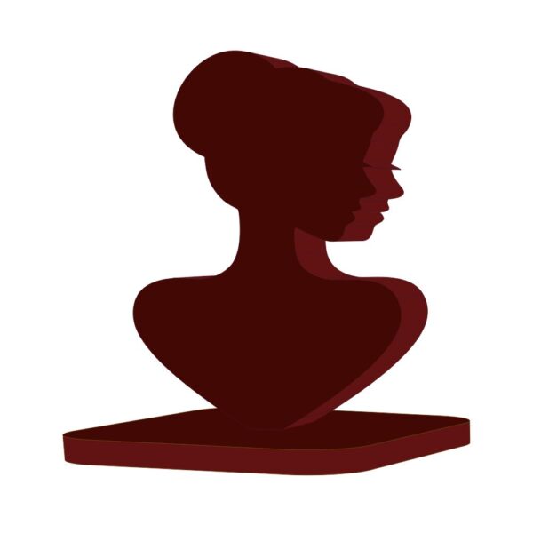Farsi Crafts Artistic Woman Face Wooden Sculpture – Elegant Abstract Feminine Silhouette Showpiece for Home Decor | Handcrafted Modern Art Gift for Office, Living Room & Showcase (Dark Brown)