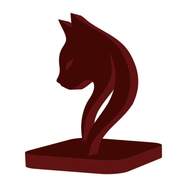 Farsi Crafts Feline Grace Cat Design Wooden Sculpture – Modern & Decorative Animal Art Showpiece for Table, Shelf & Home Decor | Stylish Abstract Pet Figurine Gift for Cat Lovers (Dark Brown)