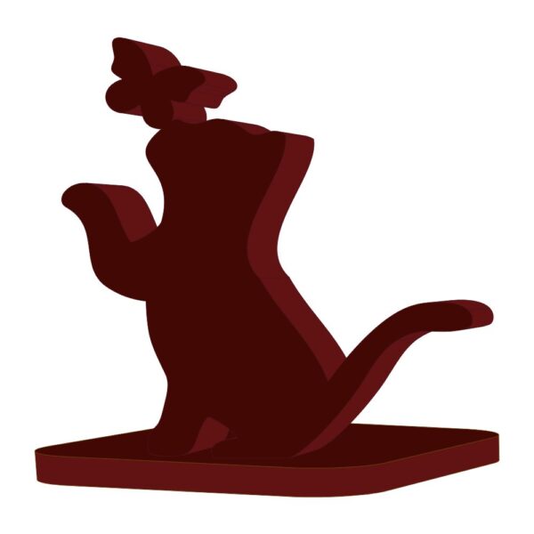 Farsi Crafts Curious Companion Cat & Butterfly Design Wooden Sculpture – Creative & Decorative Animal Showpiece for Home, Shelf, or Office | Modern Handmade Art Gift for Pet & Nature Lovers (Dark Brown)