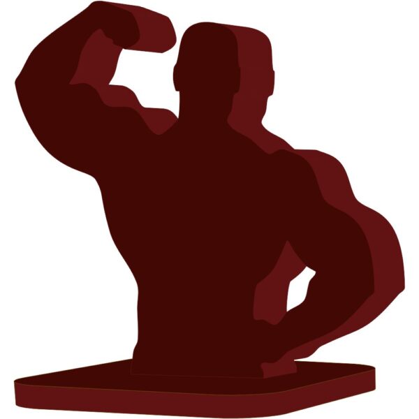 Farsi Crafts Flex Power Pose Wooden Sculpture – Unique Bodybuilder Design Showpiece for Gym Lovers | Perfect Gift for Fitness Enthusiasts & Ideal for Home, Office, or Showcase Decor (Dark Brown)