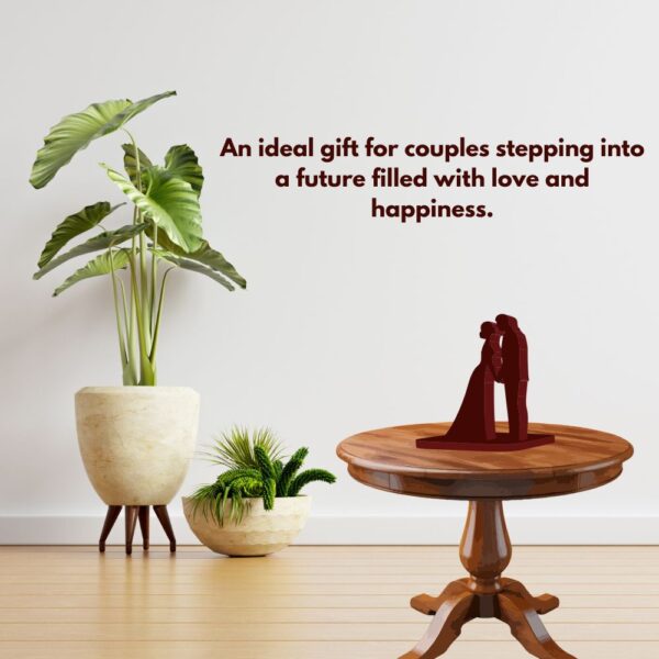 Farsi Crafts Handcrafted Wooden Romantic Couple Embrace Sculpture – Symbol of Love & Togetherness for Home Decor | Unique Gift for Anniversary, Wedding & Valentine’s Day (Dark Brown) - Image 2