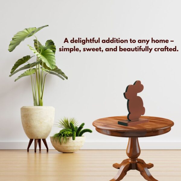 Farsi Crafts Artistic Rabbit Shaped Wooden Sculpture – Decorative Bunny Figurine for Home Decor | Cute Animal Showpiece & Unique Gift for Kids, Nature Lovers & Festive Occasions (Dark Brown) - Image 2