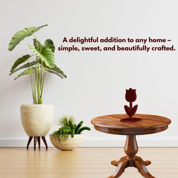 Farsi Crafts Artistic Rose Shaped Wooden Sculpture – Elegant Flower Figurine for Home Decor | Romantic Decorative Showpiece & Unique Gift for Anniversary, Valentine’s Day & Special Occasions (Dark Brown) - Image 2