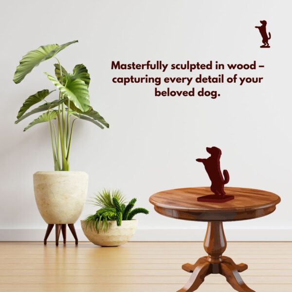 Farsi Crafts Artistic Dog Standing Pose Wooden Sculpture – Handcrafted Pet Lover Decor Showpiece | Unique Gift for Animal Enthusiasts, Dog Owners & Home Accents (Dark Brown) - Image 2