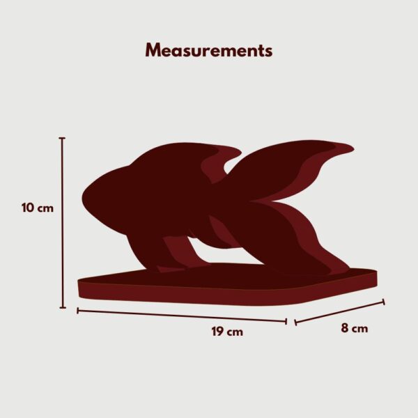 Farsi Crafts Artistic Golden Fish Design Decorative Wooden Sculpture – Elegant Aquatic Showpiece for Home Decor | Unique Gift for Housewarming, Living Room & Showcase Display (Gold & Brown) - Image 3