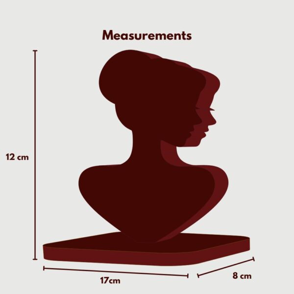 Farsi Crafts Artistic Woman Face Wooden Sculpture – Elegant Abstract Feminine Silhouette Showpiece for Home Decor | Handcrafted Modern Art Gift for Office, Living Room & Showcase (Dark Brown) - Image 3