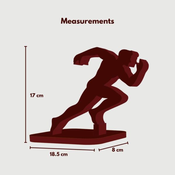 Farsi Crafts Artistic Runner Design Decorative Wooden Sculpture – Dynamic Athlete Pose Showpiece for Home Gym Decor | Unique Gift for Fitness Enthusiasts, Sports Lovers & Motivation Display (Dark Brown) - Image 3
