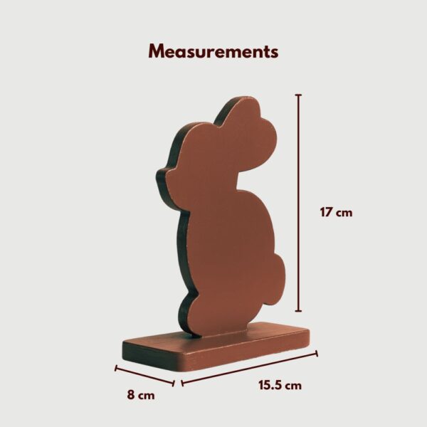 Farsi Crafts Artistic Rabbit Shaped Wooden Sculpture – Decorative Bunny Figurine for Home Decor | Cute Animal Showpiece & Unique Gift for Kids, Nature Lovers & Festive Occasions (Dark Brown) - Image 3