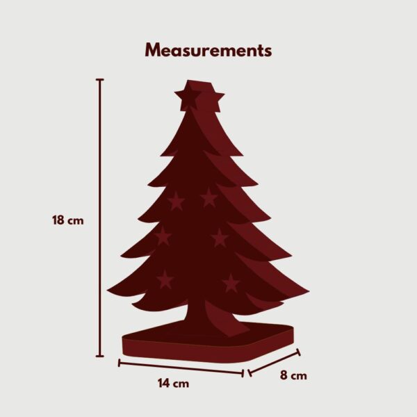 Farsi Crafts Christmas Tree Design Decorative Wooden Sculpture – Festive Tree Showpiece for Holiday Decor | Perfect Gift & Tabletop Display for Home, Office & Gifting (Dark Brown) - Image 3