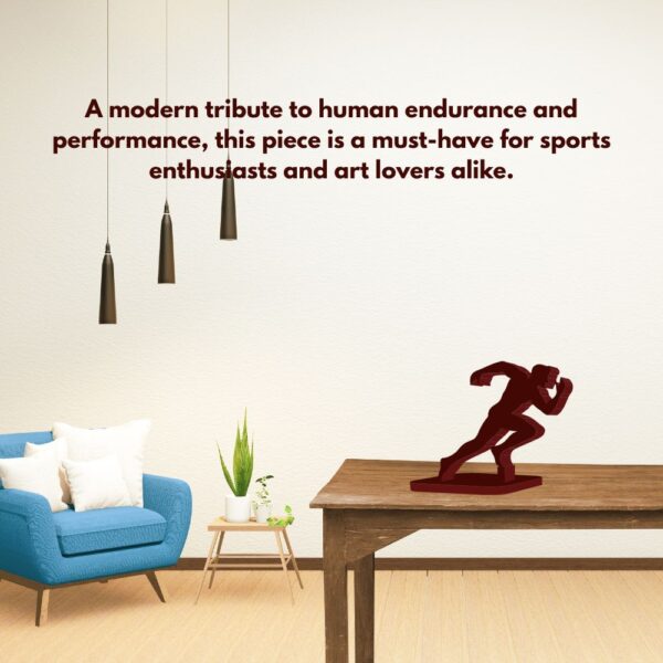 Farsi Crafts Artistic Runner Design Decorative Wooden Sculpture – Dynamic Athlete Pose Showpiece for Home Gym Decor | Unique Gift for Fitness Enthusiasts, Sports Lovers & Motivation Display (Dark Brown) - Image 4