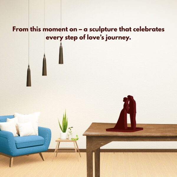 Farsi Crafts Handcrafted Wooden Romantic Couple Embrace Sculpture – Symbol of Love & Togetherness for Home Decor | Unique Gift for Anniversary, Wedding & Valentine’s Day (Dark Brown) - Image 4
